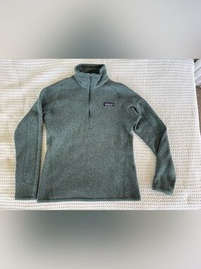 Patagonia Women's Heathered Green/Blue Half-Zip Turtleneck Pullover